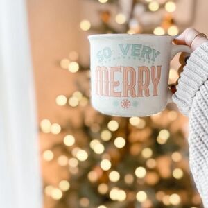 Peppermint & Pine “So Very Merry” Retro Ceramic Christmas Mug